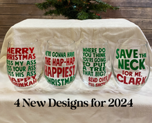Load image into Gallery viewer, Christmas Vacation Movie Themed Holiday Stemless Wine Glasses 16 Quotes|Designs