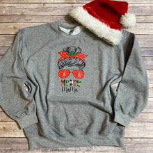 Load image into Gallery viewer, Messy Bun Merry Mama Christmas Holiday Sweatshirt