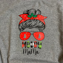 Load image into Gallery viewer, Messy Bun Merry Mama Christmas Holiday Sweatshirt