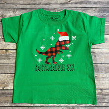 Load image into Gallery viewer, Santa-Saurus Rex Dinosaur Kids Youth Holiday Christmas  T Shirt