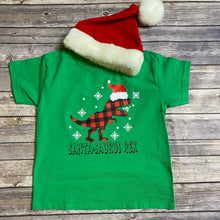 Load image into Gallery viewer, Santa-Saurus Rex Dinosaur Kids Youth Holiday Christmas  T Shirt