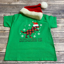 Load image into Gallery viewer, Santa-Saurus Rex Dinosaur Kids Youth Holiday Christmas  T Shirt