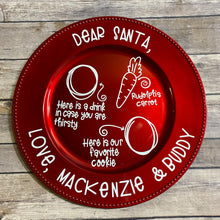 Load image into Gallery viewer, Custom Red Santa's Cookies Plate