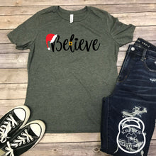 Load image into Gallery viewer, "Believe" Holiday Graphic T