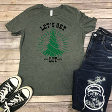 Load image into Gallery viewer, Let's Get Lit Holiday Graphic T