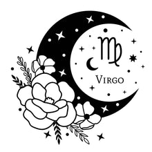 Load image into Gallery viewer, Floral Moon Zodiac/Horoscope Bleach Dye Graphic T