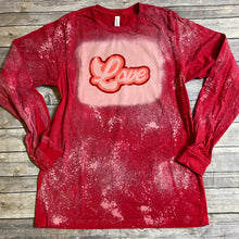 Load image into Gallery viewer, Retro Love Bleach Dye Valentine's Day Shirt