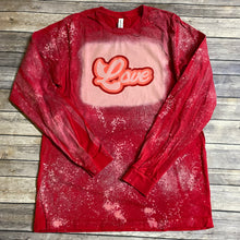 Load image into Gallery viewer, Retro Love Bleach Dye Valentine's Day Shirt