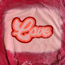Load image into Gallery viewer, Retro Love Bleach Dye Valentine's Day Shirt
