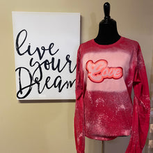 Load image into Gallery viewer, Retro Love Bleach Dye Valentine's Day Shirt
