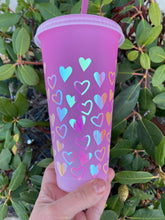 Load image into Gallery viewer, Personalized Valentine's Hearts Color Changing Cold Cups