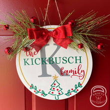Load image into Gallery viewer, Family Name Christmas Door Sign/Door Hang