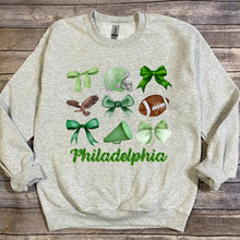 Load image into Gallery viewer, Philadelphia Coquette Bow Football Sweatshirt