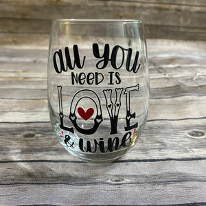 Galentine's Stemless Wine Glasses|Wine Themed|Valentine's Day