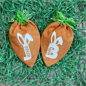 Personalized Easter Carrot Shaped Treat Bags|Sacks|Kids Favor|Class Party