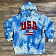 Load image into Gallery viewer, Tie Dyed USA Hooded Sweatshirt|USA|American Flag|Memorial Day|4th of July|Patriotic