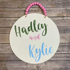 College Dorm Room Roommate Door Sign|Circle Shape|Custom|Dorm Decor|Personalized