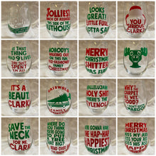 Load image into Gallery viewer, Christmas Vacation Themed Holiday Stemless Wine Glasses 12 Designs