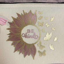 Load image into Gallery viewer, Be Kind Sunflower and Butterfly Pencil Case/Makeup Bag