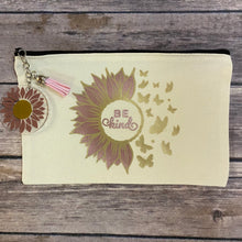 Load image into Gallery viewer, Be Kind Sunflower and Butterfly Pencil Case/Makeup Bag