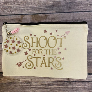 Shoot for the Stars Pencil Case/Makeup Bag/Canvas Zip Bag