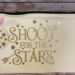 Shoot for the Stars Pencil Case/Makeup Bag/Canvas Zip Bag