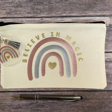 Load image into Gallery viewer, Believe in Magic Pencil Case/Makeup Bag/Canvas Zip Bag