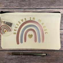 Load image into Gallery viewer, Believe in Magic Pencil Case/Makeup Bag/Canvas Zip Bag