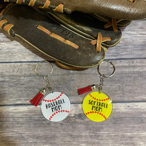 Baseball/Softball Customizable Personalized Keychains