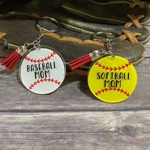 Baseball/Softball Customizable Personalized Keychains