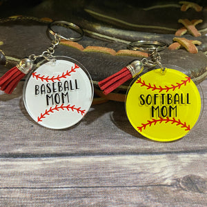 Baseball/Softball Customizable Personalized Keychains