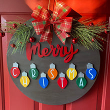 Load image into Gallery viewer, Merry Christmas Lights Holiday Door Sign