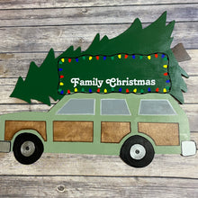 Load image into Gallery viewer, Family Christmas Car with Tree Personalized Door Sign