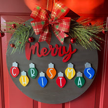 Load image into Gallery viewer, Merry Christmas Lights Holiday Door Sign