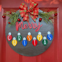 Load image into Gallery viewer, Merry Christmas Lights Holiday Door Sign