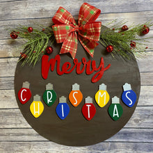 Load image into Gallery viewer, Merry Christmas Lights Holiday Door Sign