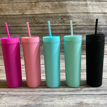 Load image into Gallery viewer, Personalized 16oz Skinny Matte Tumblers