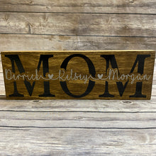 Load image into Gallery viewer, Personalized Mom with Kids Names Wooden Sign