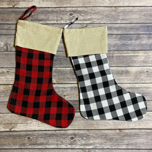 Load image into Gallery viewer, Personalized Buffalo Plaid Holiday Stockings