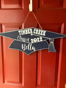 Custom Personalized Class of 2024 Graduation Cap Door Sign