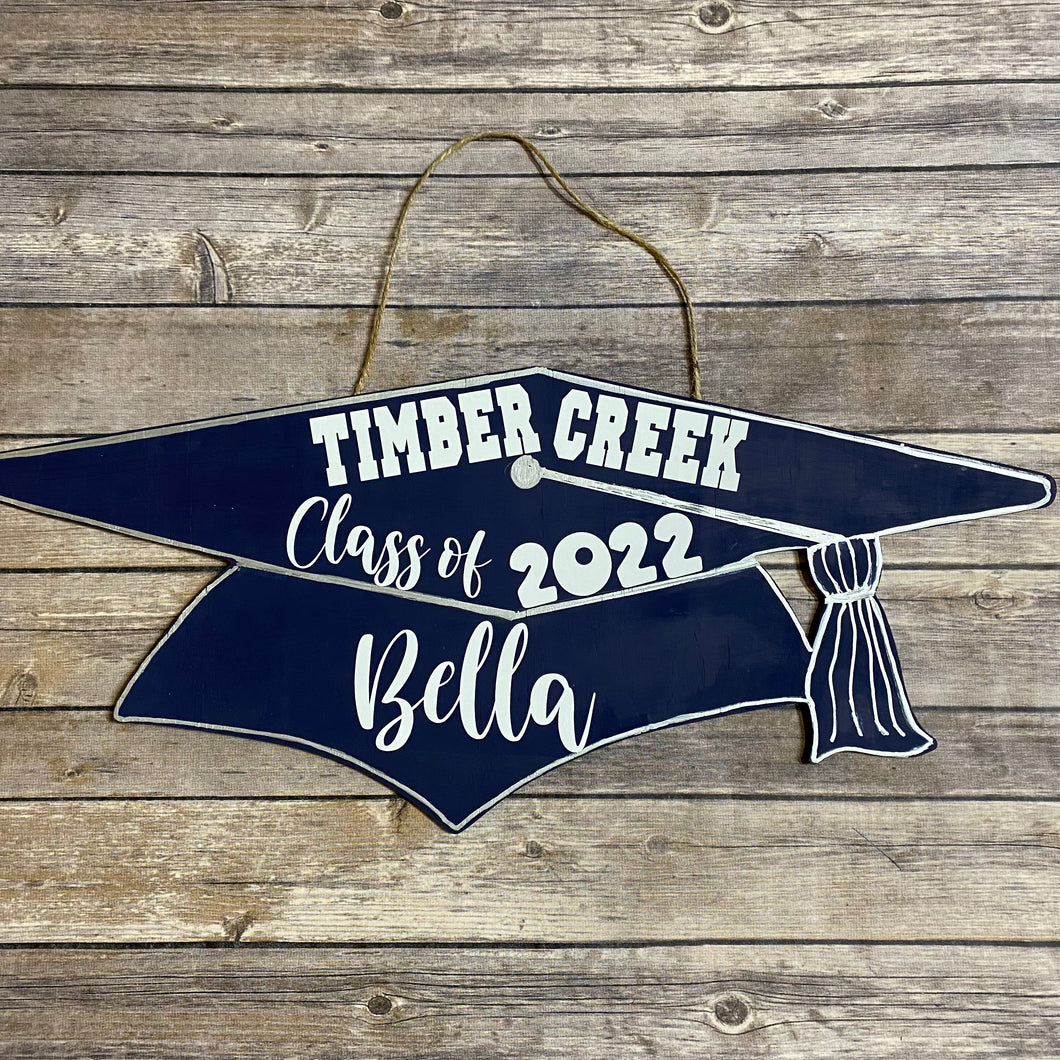 Custom Personalized Class of 2024 Graduation Cap Door Sign