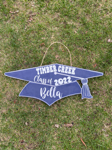 Custom Personalized Class of 2024 Graduation Cap Door Sign