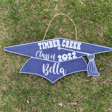 Load image into Gallery viewer, Custom Personalized Class of 2024 Graduation Cap Door Sign