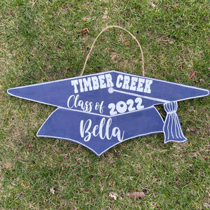 Custom Personalized Class of 2024 Graduation Cap Door Sign