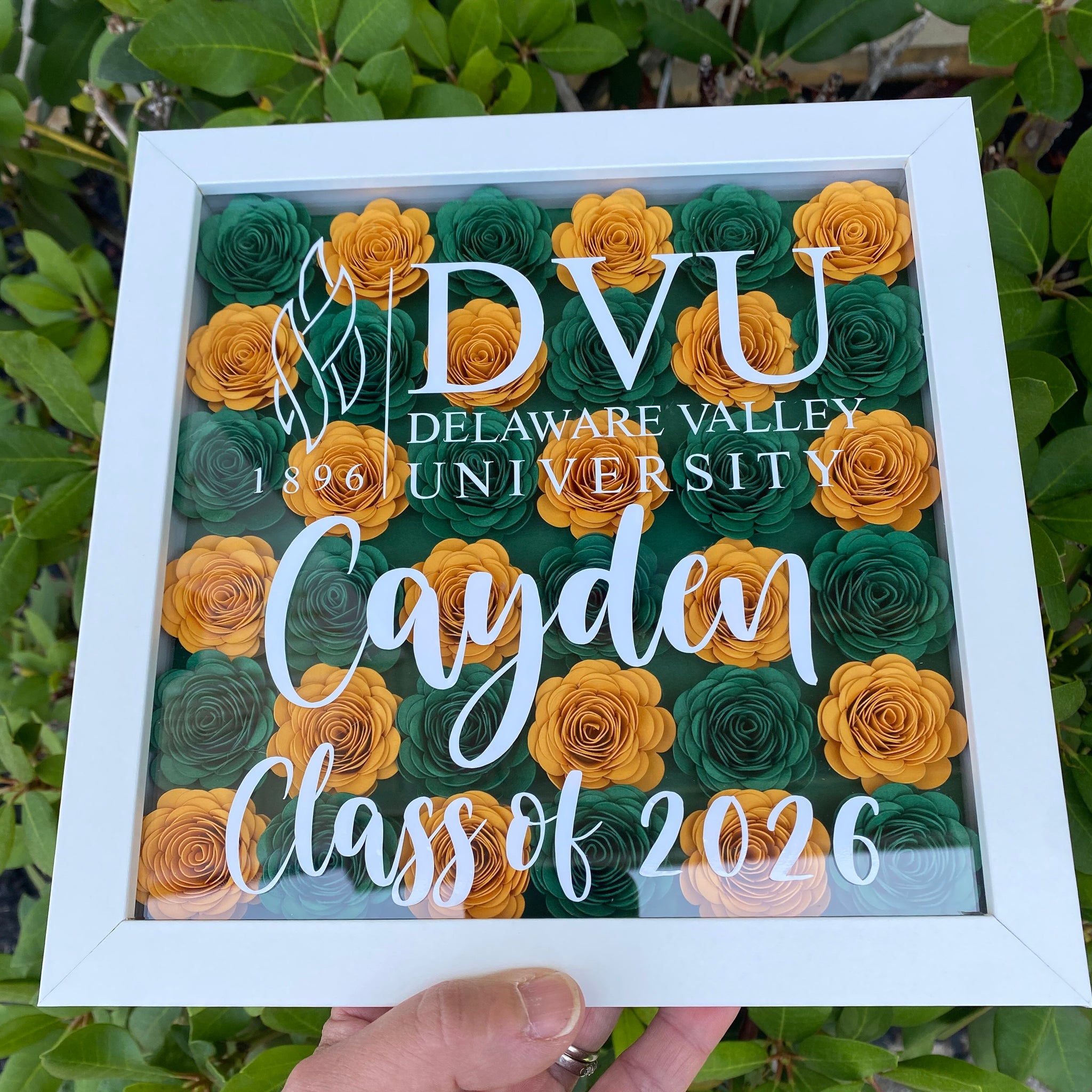  Personalized Graduation Dried Flower Shadow Box