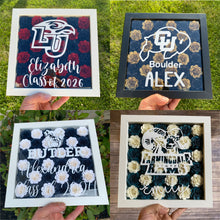 Load image into Gallery viewer, Personalized College Flower Shadow Box| High School Graduation| Decision Day| Graduation