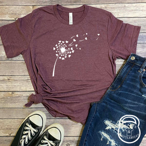 Heart Dandelion Valentine Graphic T