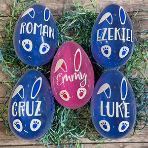 Personalized Large|Jumbo Plastic Easter Egg with Bunny Gift for Kids