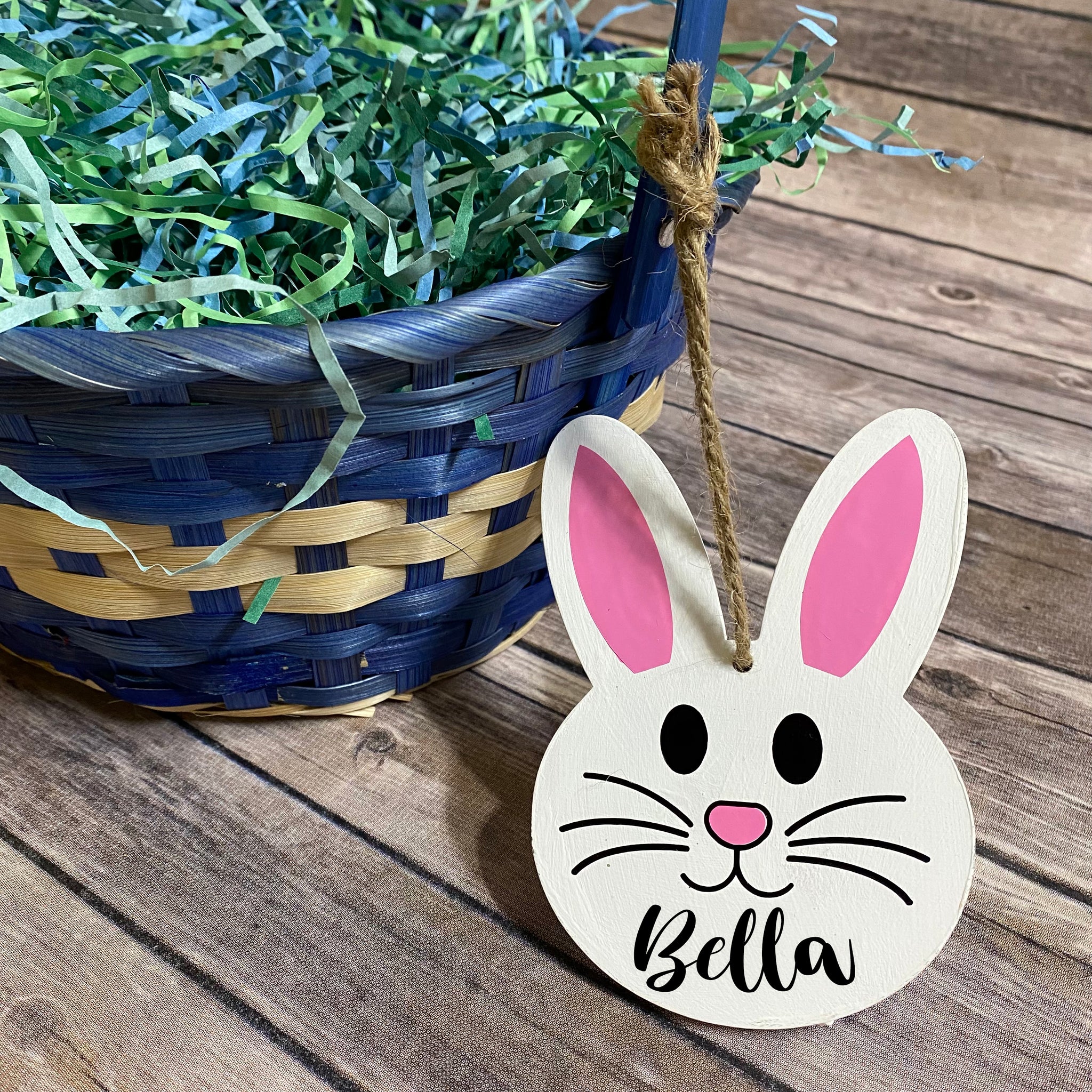 Personalized Wooden Bunny Easter Basket Name Tags Krafts