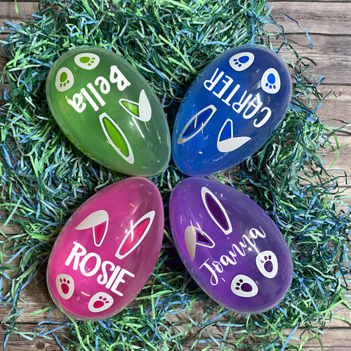 Personalized Large|Jumbo Plastic Easter Egg with Bunny Gift for Kids